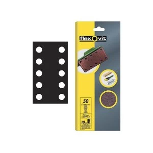 Image of Flexovit 1/2 Sanding Sheets Perforated Medium 80 Grit (Pack of 10)