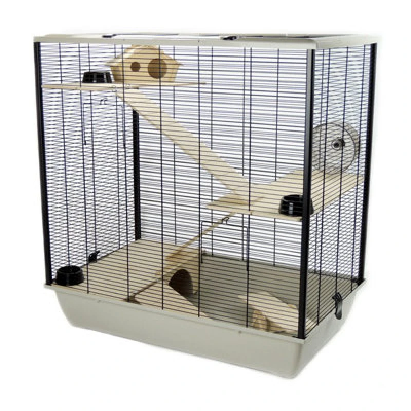Image of Little Friends The Plaza Tall Rat And Hamster Cage With Three Floors - Grey