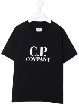 Image of C.P COMPANY KIDS Logo-Print T-Shirt Navy