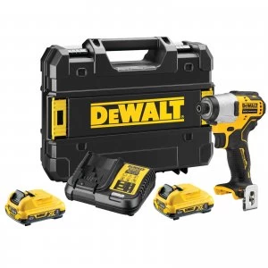 Image of DEWALT DCF801D2 12v XR Cordless Brushless Compact Impact Driver 2 x 2ah Li-ion Charger Case
