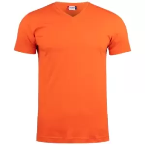 Image of Clique Unisex Adult Basic Knitted V Neck T-Shirt (L) (Blood Orange)