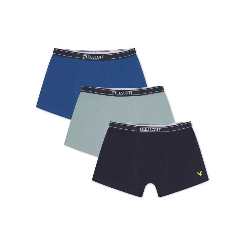 Image of Lyle and Scott Chadwick 3 Pack Trunks - Blue Blue 6 - 8