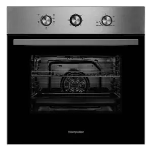 Image of Montpellier SBFO65X 65L Built-In Single Electric TruFan Oven - Stainless Steel/Black