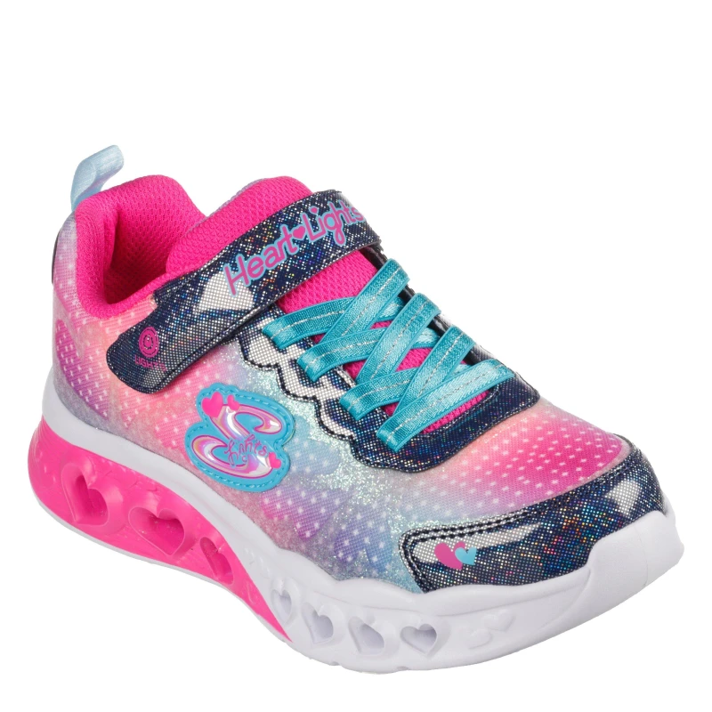 Image of Skechers Flutter Heart Child Girl Trainers - Pink Pink 2