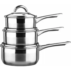 Image of Two Tone Stainless Steel 3pc Pan Set - Premier Housewares