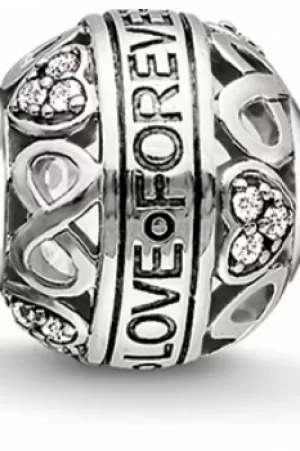 Image of Ladies Thomas Sabo Sterling Silver Karma Beads Love Forever Bead K0212-643-14
