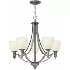 Image of 5 Bulb Chandelier Hanging Pendant LIght Antique Nickel LED E27 60W Bulb