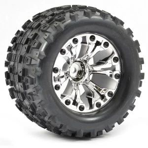 Image of Fastrax 1:10 Mt Stinger Mount 6-Spoke Chrome 1/2 Offset (Pr)