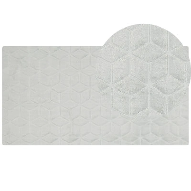 Image of Beliani Faux Fur Rug Thatta Light Grey 80 X 150 Cm