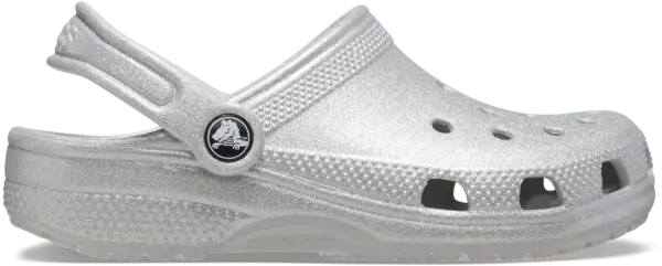 Image of Crocs Kids Toddler Classic Glitter Clogs Silver Glitter C7