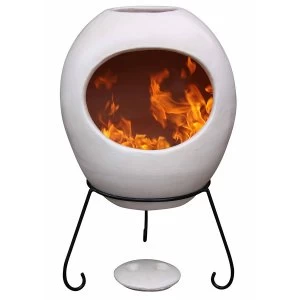 Image of Gardeco Extra-Large Ellipse Mexican Chiminea - Beige