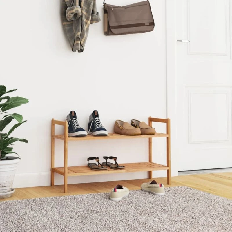 Image of VIDAXL Shoe Rack 69x27x41cm Solid Wood Walnut Vidaxl 8720287220428