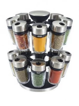 Image of Cole & Mason 16 Jar Filled Spice Rack Carousel