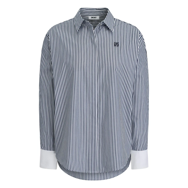 Image of DKNY Pinstripe Shirt Ld62 Navy/White female 8 (XS)