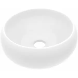 Image of Luxury Wash Basin Round Matt White 40x15cm Ceramic vidaXL - White