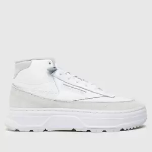 Image of Reebok White & Grey Club C Geo Mid Trainers