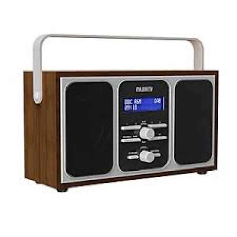 Image of Majority Girton Portable DAB Retro Radio - Walnut, Brown 5056444109781