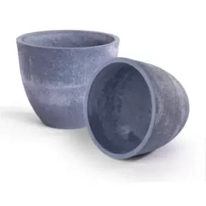 Image of Planter Pots - Set of 2 Speckled Blue Speckled Blue - Pukkr