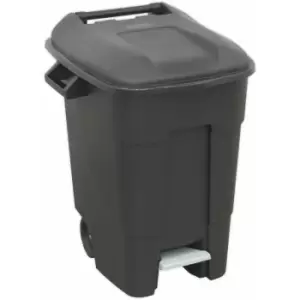 Image of Loops - 100 Litre Capacity Wheelie Bin with Foot Pedal - Two 200mm Wheels - Black
