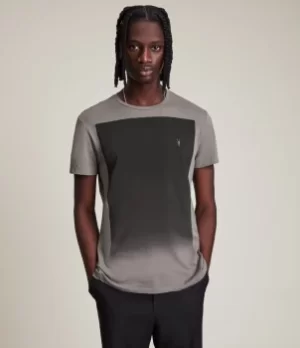 Image of AllSaints Mens Lobke Gradient Crew T-Shirt, Inox Grey, Size: S