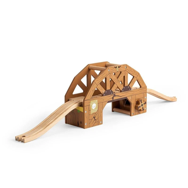 Image of Bigjigs Rail Wooden Rickety Bridge Train Set Accessory Brown unisex