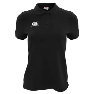 Image of Canterbury Womens/Ladies Waimak Short Sleeve Pique Polo Shirt (14) (Black)
