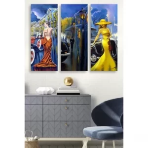 Image of MDF0060 Multicolor Decorative MDF Painting (3 Pieces)