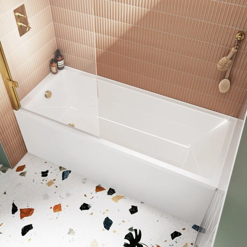 Image of NUIE Thin Edge Single Ended Rectangular Bath 1700mm x 750mm - Acrylic (inc Leg Set) - Nuie NBA810