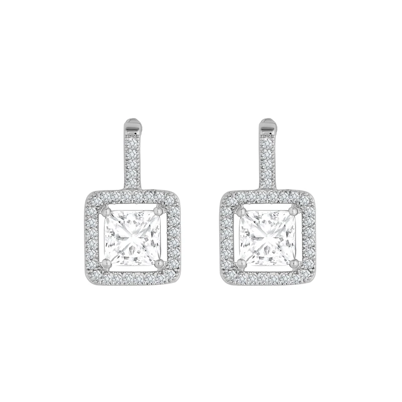 Image of Jon Richard Jon Richard Rhodium Plated Cubic Zirconia Stone Drop Earring