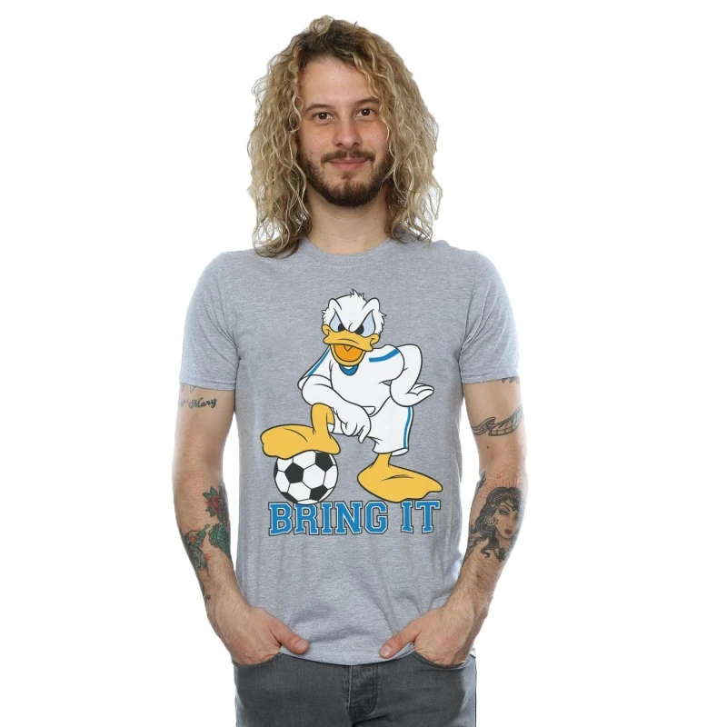 Image of Disney Men Donald Duck Bring It T-Shirt in Grey Size: Small Grey S Male 5057068054310