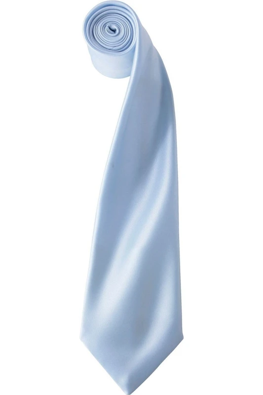 Image of Premier Premier Colours Satin Tie in Light Blue Light Blue One Size Unisex 5063470722822