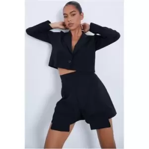 Image of I Saw It First Black Cargo Pocket Pleat Front Shorts - Black