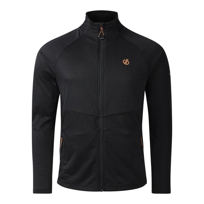 Image of Dare 2b Mens Apex Full Zip Stretch Midlayer in Jet Black Size: Medium Jet Black Male M