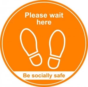 Image of 400mm Floor Graphic wait here - Amber