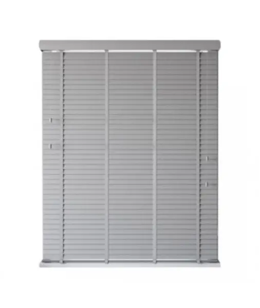 Image of New Edge Blinds Faux Wood Venetian Blind with tapes Light Grey