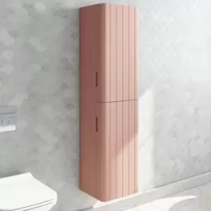 Image of Pink Wall Mounted Tall Bathroom Cabinet 350mm - Empire