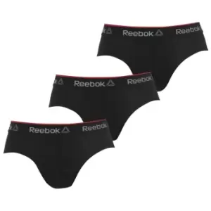 Image of Reebok 3 Pack Wiggins Briefs Mens - Black