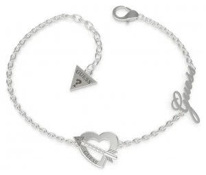 Image of Guess Across My Heart Stainless Steel Silver Bracelet Jewellery