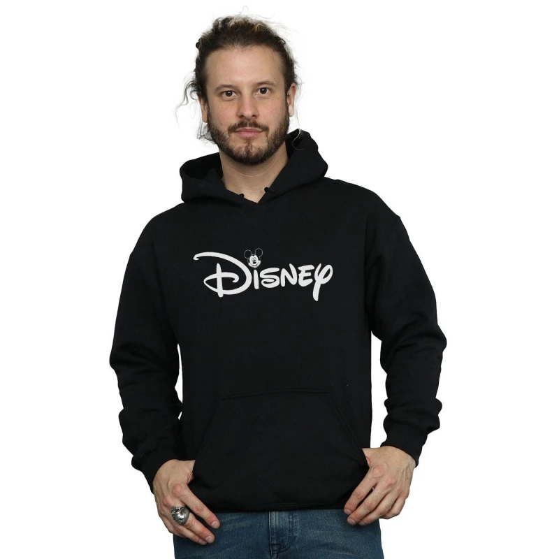 Image of Disney Men Mickey Mouse Head Logo Hoodie in Black Size: Small Black S Male 5059400812442
