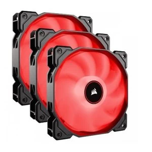Image of Corsair AF High Airflow Low Noise Red LED Cooling Fan - 120mm - Triple Pack