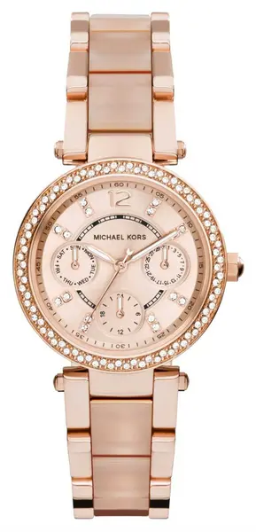 Image of Michael Kors MK6110 Womens Parker 33mm Pink and Rose-Gold Watch