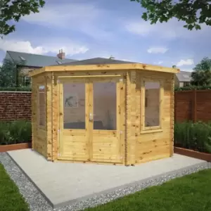 Image of Mercia 3m x 3m 28mm Wall Corner Cabin