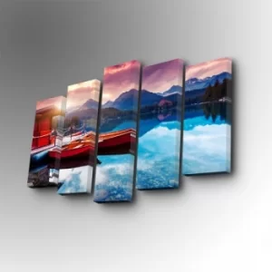Image of 5PUC-144 Multicolor Decorative Canvas Painting (5 Pieces)
