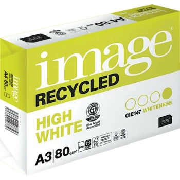 Image of Image Paper - Copy Paper Recycled High White A3 80GSM Ream 500 Sheets