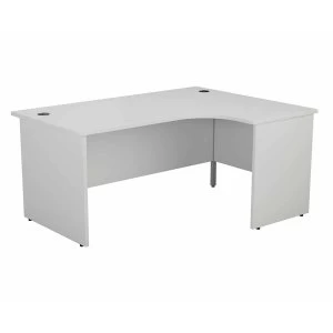 Image of TC Office Right Hand Crescent Desk with Panel End Legs and Pedestal 1800 x 1200mm, White