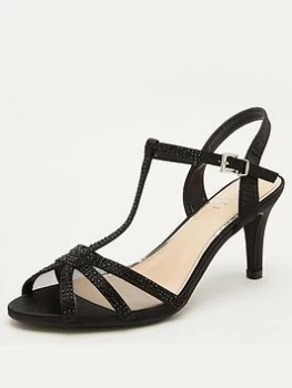 Image of Quiz Pink Embellished Heeled Sandals - 3