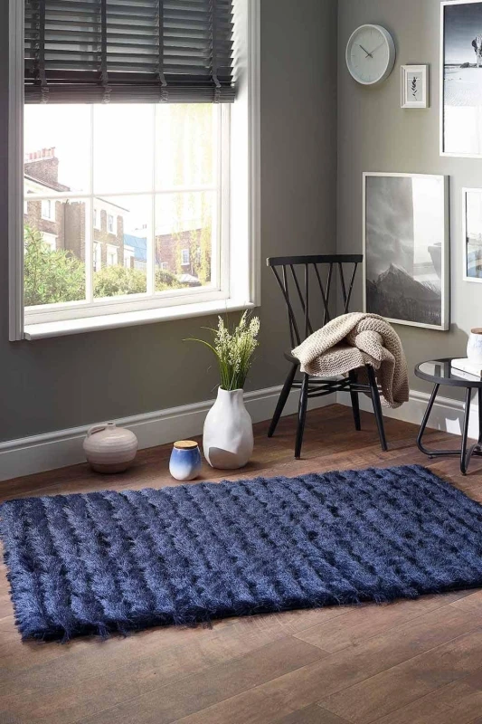 Image of Origin 'Carved Glamour' Rug Navy