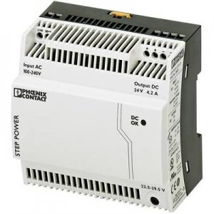 Image of Phoenix Contact STEP-PS/1AC/24DC/4.2 Rail mounted PSU (DIN) 24 V DC 4.4 A 100 W 1 x