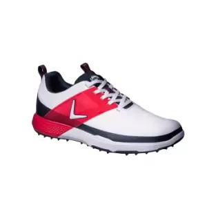 Image of Callaway 2022 Mens NITRO BLAZE Golf Shoes WHITE/NAVY/RED UK8