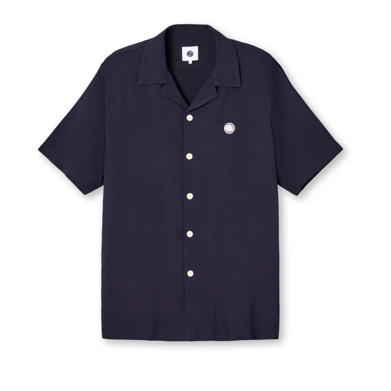 Image of Pretty Green Mens Plain Short-Sleeve Regular Fit T-Shirt Navy male Small